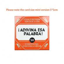 Adivinha Esta Palavra - Um Jogo de Cartas Mini Popular Espanhol com 50 Cartas, Ideal para Reuniões com Amigos e Família, Bem como Presentes de Feriados. Este Jogo de Cartas Aumenta o Entretenimento Social, Jogos de Festa. Tamanho da Carta: 5cm/1,97 Polegadas - Laranja - Visão 6