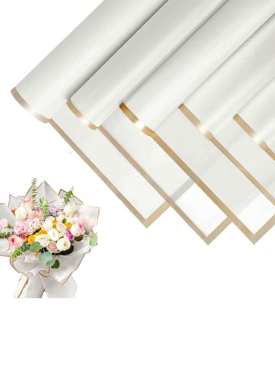 10/20 bouquets Papier d'emballage - Convient pour l'emballage de bouquets DIY, papier d'emballage de fleurs imperméable, convient pour les mariages, les anniversaires et la fête des mères dans les fleuristes (blanc, 22,8 pouces x 22,8 pouces) - Multicolore - Voir 1