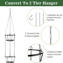 Coș suspendat simplu din fier, suport pentru ghiveci de flori suspendat, potrivit pentru plante suspendate, decor de balcon - Multicolor - Vizualizare 4