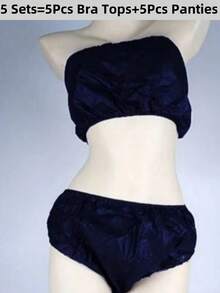 1/3/5/10 Sets Disposable Non-Woven Fabric Bra Tops Panties Suit Women Underwear Breathable Lingerie Brassiere For Beauty Salon Spa Sauna - Multicolor - View 16