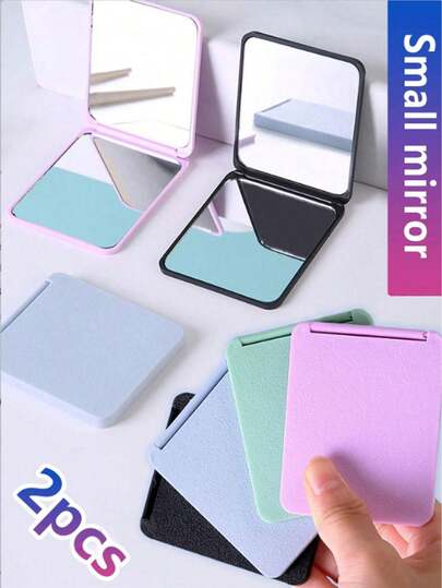 Foldable Compact Makeup Mirror, Portable Square Pocket Mirror, Foldable Mini Makeup Mirror, Portable Double-Sided Square Pocket Mirror, Suitable For Students, Girls, Women, Travel Gift, 4 Colors Available, Mother's Day Gift, Gift For Mom, Back To School Gift