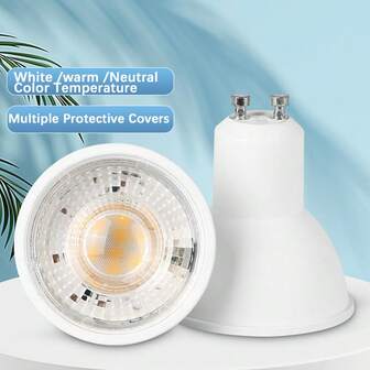 CANMEIJIA 3 piezas/4 piezas Bombillas LED GU10, Voltaje adecuado 85V-265V, Blanco cálido/Blanco frío/Blanco neutro/RGB, Temperatura de color seleccionable, Iluminación enfocada con una iluminación suave y uniforme, Experiencia visual cómoda, Enchufar y usar, Fácil instalación y reemplazo, Disipación eficiente del calor, Durable, Adecuado para escenarios domésticos y comerciales