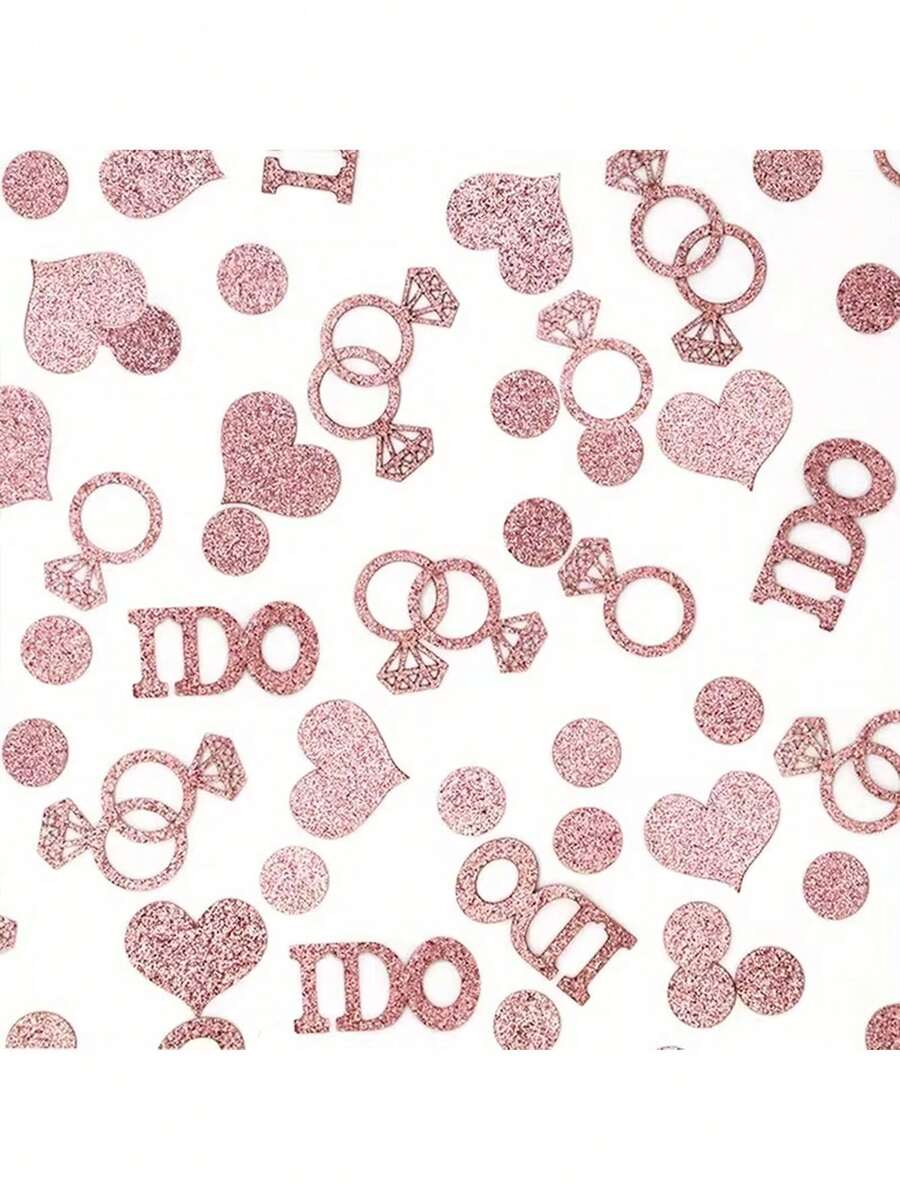 100 قطعة/عبوة من حلقات الحلي المزخرفة بالبريق، مناسبة لعيد الحب، الزفاف، ديكور الحفلات، ديكور وسط الطاولة، قطع من الورق المزخرف بالبريق - متعدد الألوان - مشاهدة 1