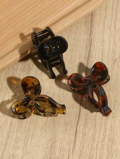 3pcs Elegant Leopard Print Bow Hair Clips, Everyday Updo Hair Claw, Stylish Hair Accessories, Gift