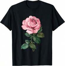 High-Quality Rose Graphic Tee, Romantic Flower Gardening Tee For A Date Night, Unisex Pure Cotton Tee, 100% Heavyweight Cotton Sweatshirt - 白色 - 查看 1