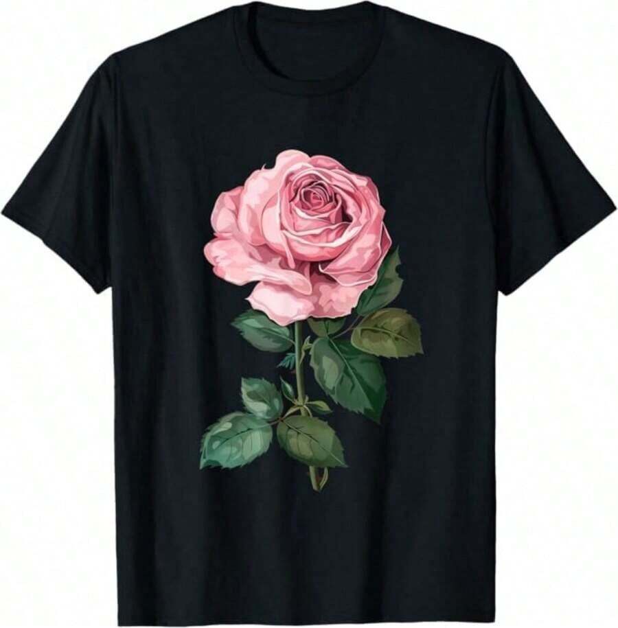 High-Quality Rose Graphic Tee, Romantic Flower Gardening Tee For A Date Night, Unisex Pure Cotton Tee, 100% Heavyweight Cotton Sweatshirt - 白色 - 查看 1