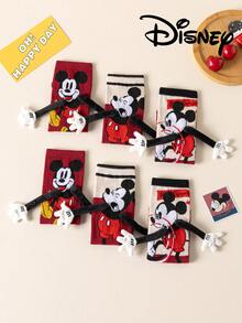Disney 3双可爱3D米奇过膝袜，时尚儿童派对高筒袜，高品质礼物。开学季、时尚爱好者、圣诞节家庭聚会礼物。