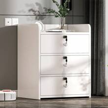 Buró Mesa De Noche Moderno Con 3 Cajón De Cerradura Recámara - Maple - Ver 2