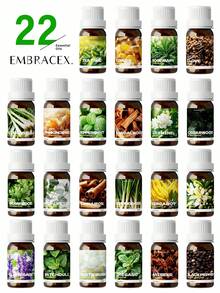 EMBRACEX. 22種植物精油 10ml 迷迭香精油、檀香精油，包含肉桂、乳香、薄荷、檸檬草、尤加利、生薑、茶樹、廣藿香、雪松、白麝香、艾草、香茅、黑胡椒、牛至、茴香、佛手柑、橙花、茉莉、丁香，適用於芳香療法擴香器、蠟燭製作、擴香器、禮品，適合男女使用，亦可用於汽車空氣清新劑、皮革護理等 - 精油 - 查看 2