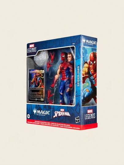Hasbro 漫威传奇系列破损版蜘蛛侠6英寸可动人偶，内含独家闪卡，生日礼物、粉丝礼物、感恩节礼物、桌面摆件、粉丝收藏品。
