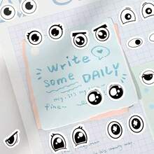 500PCS Funny Eye Stickers Roll 10 Styles Black White Eye Stickers Labels Eye Party Favors Vinyl Stickers(500 Per Roll) - Black - View 7