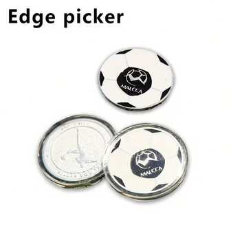 1 st fotbollskantverktyg, fotbollskantmynt, kastkantmynt fotbollsdomarutrustning, fotbollsmatchkantverktyg, domartillbehör, zinklegeringsmaterial, fotbollskantverktyg, dubbelsidig graverad design, myntstort domarverktyg, viktigt tillbehör för sportentusiaster, lämplig för domare, tränareutbildning - hållbart kantlyftverktyg, exakt bollplacering, fotbollsträningsutrustning och domarutrustning