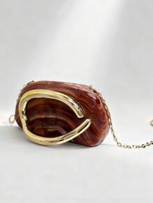 1pc Acrylic Clutch Bag, Ideal For Valentine's Day, Comfortable And Fashionable, Stylish Handbag, Personalized Gift Choice, 2025 Accessory, Fashionable Style Suitable For All Occasions, Affordable Luxury Feel, Rebellious Party Bag, Perfectly Suitable For Parties, Weddings, Balls, Dinners/Banquets, Elegant Ladies Bag, Party Bags,Perfect For Party Wedding Prom Dinner/Banquet Matching With Holiday Party Dress Evening Dress & Sequin Dress - màu nâu - Xem 9