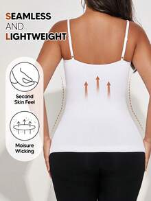 TAKUSUN 孕妇舒适修身可调节细肩带吊带背心 - 白色 - 查看 2