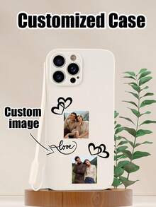 1pc Customizable TPU Shockproof Phone Case With 1pc White Silicone Lanyard, Personalized Text Phone Case, Anniversary Gift, Valentine's Day Gift, Birthday Gift, Compatible With Samsung/OPPO/Galaxy/Apple - Multicolor - View 2