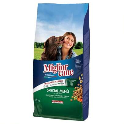  Morando Miglior Cane Special Menù Secco con Pollo e Verdure 10kg Alimento Completo per Cani Adulti con Proteine e Omega-3 Made in Italy