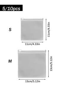 5/10pcs, Transparent Data Cable Frosted Storage Bag, Charging Cable Case Cable Organiser, Frosted Zipper Bag, Zipper Self Seal Bag - Clear - View 4