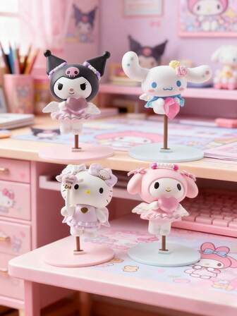  Sanrio Angel Series samlarfigurer – Kawaii-figurer med uttrycksfulla ögon! Dynamiska poser, livfulla blandade färger och hållbart hantverk – Perfekt för skrivbordsdisplayer, hyllstyling, sovrumsaccenter, Sanrio-fansamlingar, festdekor och skrivbordstillbehör! Fantastiska födelsedags-, jul-, påsk-, alla hjärtans dag- och helgpresenter för Sanrio-älskare, samlare, inredningsentusiaster och barn i alla åldrar!