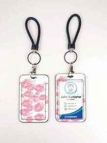 1pc ABS Black Rope Letter & Lip Print Keychain, Fashionable & Personalized, Bag Charm, Student Bus Protector - Multicolor - View 11