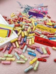 1 Pack Of 10/50/100 Pcs Message Capsules, Transparent Mini Wishing Capsules, Gifts For Valentine's Day, Mother's Day, Graduation - Multicolor - View 2