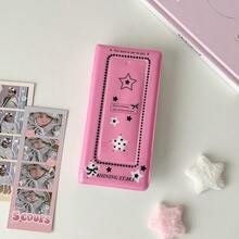 Álbum de fotos con marco de 4 fotos de tema estrella colorido original, mini álbum de tarjetas de 4 páginas hecho por estudiantes para almacenar tarjetas fotográficas de ídolos - Multicolor - Ver 14