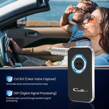 Bluetooth Receiver For Car, Noise Cancelling 3.5mm AUX Bluetooth Car Adapter, Wireless Audio Receiver For Home Stereo/Wired Headphones, Hands-Free Call, 16H Battery Life - Black+Silver - 黑色 - 查看 3