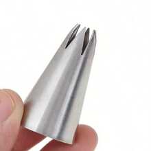 5pcs, Pipping Tips, Stainless Steel Pastry Tips.One Kit For Every Design! 5-Piece Cake Piping Tip Set. Seamless & Durable. Unlock Creativity For Home Baking, Cake Shops, And Bubble Tea Stores. - 銀色 - 查看 4