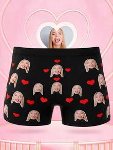 1pc Customized Photo Print Funny Novelty Men's Polyester Briefs, Suitable For Valentine's Day/Gag Gift Occasions - Multicolor - View 5