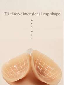 1 Pair Of Women's Silicone Cup Push Shoulder Strap Set - Self-Adhesive Invisible Lingerie Chest Strengthener, Available In A, B, C And D Sizes, For Bra, Lingerie And Clothing Protection, Seat Belt Design, Bra Strengthener, Bra Cover, Condom Anti-Drop - Beige - View 5