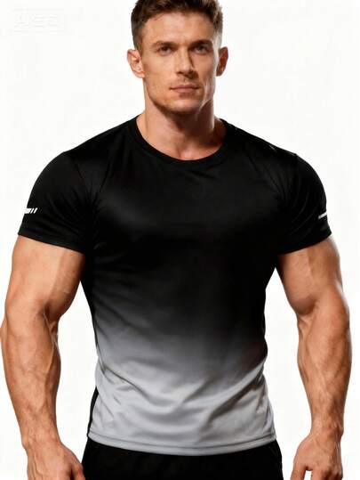 Men's Plus Size Casual T-Shirt , For Big And Tall Men,Plus Size Men Clothing,Breathable And Dry-Fit For Men, Suitable For Outdoor Sports,Fitness, Spring/Summer