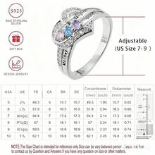 خاتم أم من الفضة 925 عيار مرصع بحجر كريم منقوش بحرف، هدية عائلية مؤثرة لعيد الشكر، مناسب للارتداء اليومي