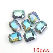 10颗/包 13*18mm 长方形麻将玻璃珠,DIY珠宝配件,带孔珠,可用于制作阳光捕手、项链、耳环、吊坠、手机钥匙链和汽车钥匙链 - 13*18mm長方形(10pcs) - 查看 43