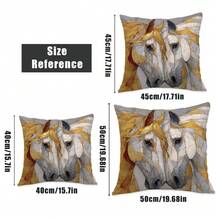 MEMNUN 1件/2件装现代艺术线条画白马印花装饰抱枕套【不含枕芯】，尺寸：17.7*17.7英寸（45*45厘米）/19.69*19.69英寸（50*50厘米）/15.75*15.75英寸（40*40厘米），【单面印花】涤纶抱枕套，适用于沙发、床、客厅、卧室、汽车、办公室、酒店装饰，是馈赠亲友的完美礼物，四季皆宜。