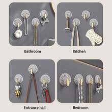 Light Luxury Shell Hooks, Acrylic Adhesive Hooks, Non-Drilling Adhesive Hooks, Bathroom Wall, Behind Door, Bathroom Adhesive Hooks
