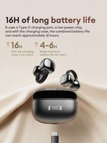Fones de Ouvido Bluetooth Lenovo RS119pro, Clipe Aberto Bluetooth 6.0 Estéreo, Jogos e Música, Baixa Latência, Chamadas HD com Microfone, Longa Duração da Bateria, Fones de Ouvido Sem Fio Compatíveis com Smartphones e Computadores - cinza-chumbo - Visão 8