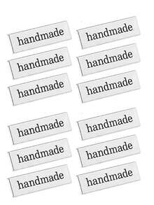 12个耐用合金手工标签，适用于缝纫、编织、钩编、包包、帽子、娃娃衣服、毛衣、项链、围巾、手工艺品、服装、手提包和DIY工艺品。金属包标签、手工工艺标签、手工包标签和手工钩编标签是手工爱好者和朋友的理想选择。 - 彩色 - 查看 9