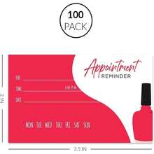 Andaz Press Nail Salon Appointment Business Cards For Nail Spa, Client Reminder, Nail Boutique Bar, Eyelash Extension, Beauty Spa, Manicures, Pedicure, Waxing, Threading, Bulk 100 Cards, 2 X 3.5-Inch - ColorN - 查看 4