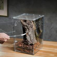 1pc Acrylic Tree Frog Pet Snake Habitat Terrarium With Front Opening For Reptile Breeding