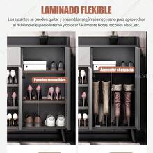 Zapatero Entrada Recibidor Mueble, 3 Niveles Zapateras Modernas,  con 1 Cajones de Gran Capacidad, Zapatera Organizador para Sala, Recibidor - Gris - Ver 5
