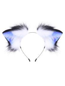 可爱多彩猫耳手工动物头箍，拼接毛绒耳朵角色扮演头饰，情人节服装 - 發箍 - 查看 12