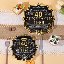 10pcs/20pcs/30pcs/60pcs Black & Gold Retro 40th Birthday Party Tableware Set, 1986 Themed 40th Birthday 9-Inch & 7-Inch Disposable Paper Plates And 9oz Paper Cups Party Supplies, 40th Anniversary Paper Plates & Cups, Suitable For Men And Women, Anniversary Single Birthday Party Decorations - Multicolor/1986 - View 3