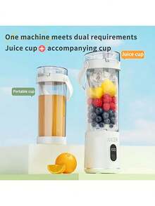 Portable Blender And Juicer With Digital Display Screen, Wireless USB Power Supply, 20000 RPM Powerful Motor, Stainless Steel Blades, Compact Design Suitable For Making Smoothies, Milkshakes, Vegetable Drinks, Easy To Carry Around, Compatible With USB Devices, Ideal For Home, Office, And Travel - 彩色 - 查看 6