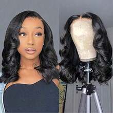 Easy Wear 28inch Body Wave Lace Front Wig -5x5 Glueless, HD Closure, Blended Human Hair With Baby Hairs, 180% Density For All Pre Plucked Lace For Any Occasion - Natural & Black - View 5