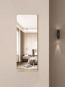 1pc DIY Acrylic Mirror, [Product Size Is Marked In The Image, Please Confirm The Size Is Suitable], [Remove The Protective Film Before Use], [Self-Adhesive On The Back, Just Peel And Stick, Note That It Needs To Be Pasted On A Very Flat Wall Surface] - Rectangle With Rounded Corners 60cmx30cm - View 5