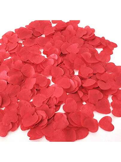 15g Confeti de corazones de papel de seda rojo - & Decoraciones para bodas, fiestas de baby shower - Trocitos de corazones diminutos de 1 pulgada a granel para globos, dispersar sobre mesas, recuerdos de boda