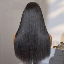 Straight Wigs Human Hair With Bangs 180% Density Brazilian Virgin Human Hair Wigs For Women Glueless Wigs Human Hair Machine Made None Lace Front Wigs Natural Color (8-36inch), 3S Put On & Go Affordable Human Hair Wig, Quick Install - Yaki thẳng - Xem 6