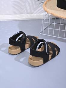 1 Pair Simple Design Girls Sandals, 2026 Summer New Kids Shoes, Girls Princess Soft Bottom Casual Beach Shoes - Black - View 4