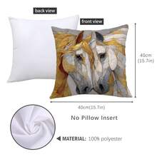 MEMNUN 1件/2件装现代艺术线条画白马印花装饰抱枕套【不含枕芯】，尺寸：17.7*17.7英寸（45*45厘米）/19.69*19.69英寸（50*50厘米）/15.75*15.75英寸（40*40厘米），【单面印花】涤纶抱枕套，适用于沙发、床、客厅、卧室、汽车、办公室、酒店装饰，是馈赠亲友的完美礼物，四季皆宜。