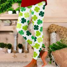 Leggings de moda para mujer, con estampado del da de San Patricio, 2025, casuales, elsticos, de cintura alta, pantalones de yoga para das festivos, Verde - A, XX - Large - inicial - Ver 3