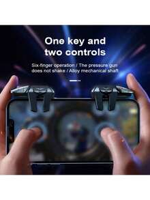 2pcs Game Trigger Buttons; Suitable For Most Smartphones And Applicable For Various Shooting Games. Made Of ABS And Alloy, Ergonomic. Long Service Life, Sturdy And Responsive. Can Withstand Over 2 Million Clicks, Easy To Use And Highly Sensitive.